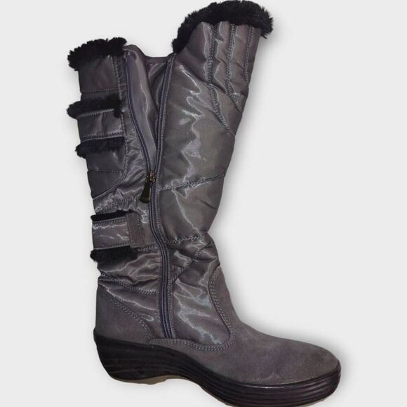Pajar | Shoes | Pajar Carmin Tall Boots | Waterproof Faux Fur Sz 8.5 Gray Womens - Picture 1 of 12